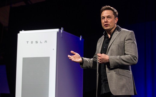 Tesla CEO Elon Musk unveiled the Powerwall battery at the company’s design studio in Hawthorne, California, on Thursday.