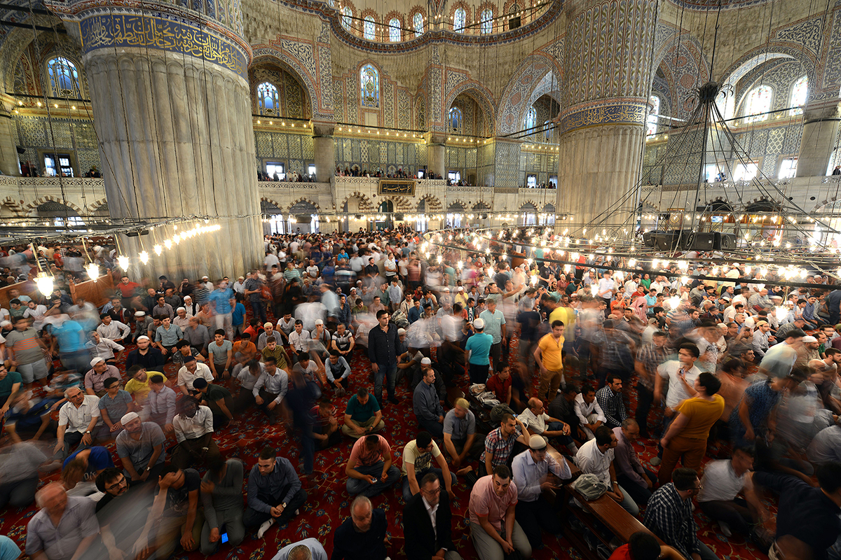 Blue Mosque in Istanbul during celebrations of Eid al-Fitr. Ozan Kose AFP Photo