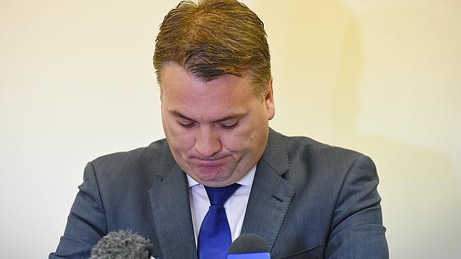 Jamie Briggs announces his resignation as a Turnbull Government minister in Adelaide. Source: News Corp Australia