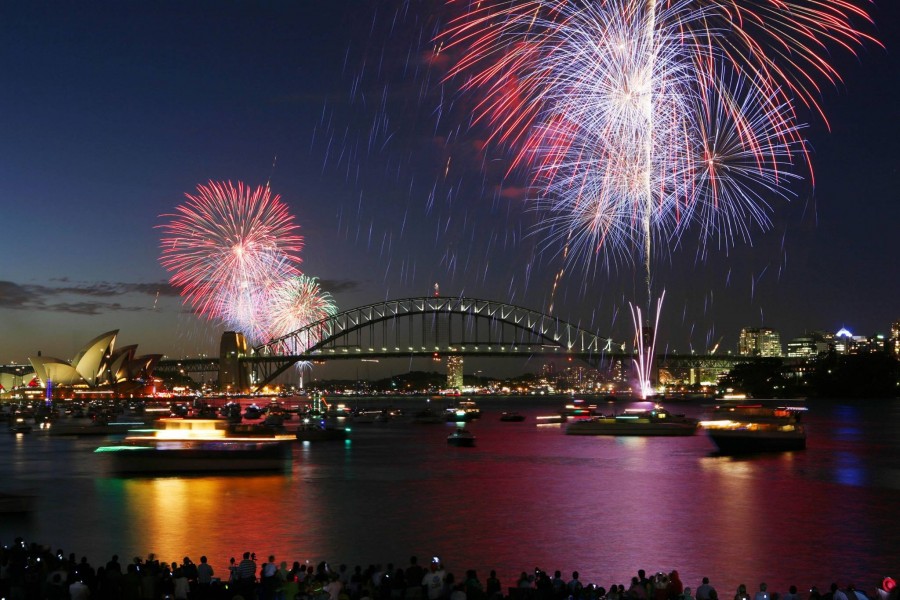 Fireworks lit up the sky in Sydney