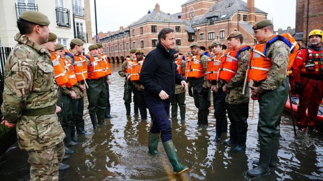 The British prime minister visited York last week to meet flood relief workers
