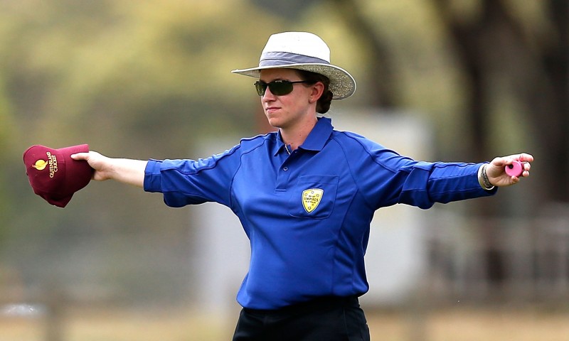Australian Claire Polosak and her New Zealand counterpart Kathy Cross will become the first women to adjudicate at any T20 World Cup after being included in a 31-person team of officials to oversee the concurrent men’s and women’s tournaments. Photograph: Darrian Traynor/Getty Images