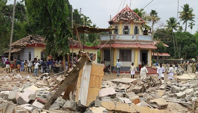 An explosion rocked a Hindu temple in Kollam district in Kerala early Sunday, the last day of an annual week-long festival. Photo: reuters