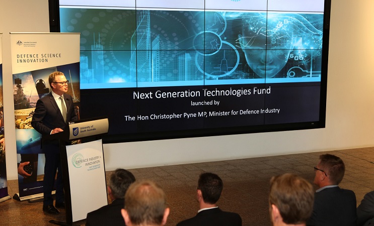 Hon Christopher Pyne MP, Minister for Defence Industry launches The Next Generation Technologies Fund at the Jeffrey Smart Building of the University of South Australia.