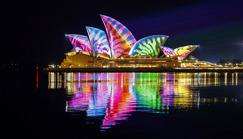 Vivid Sydney 2017, Sydney Opera House, Lighting of The Sails Audio Creatures 24/5/2017 Photo James Horan